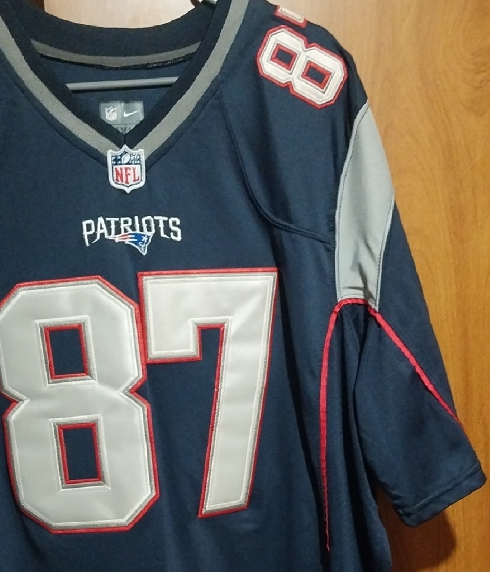 Nike Youth New England Patriots Navy Silver #87 Football Jersey
